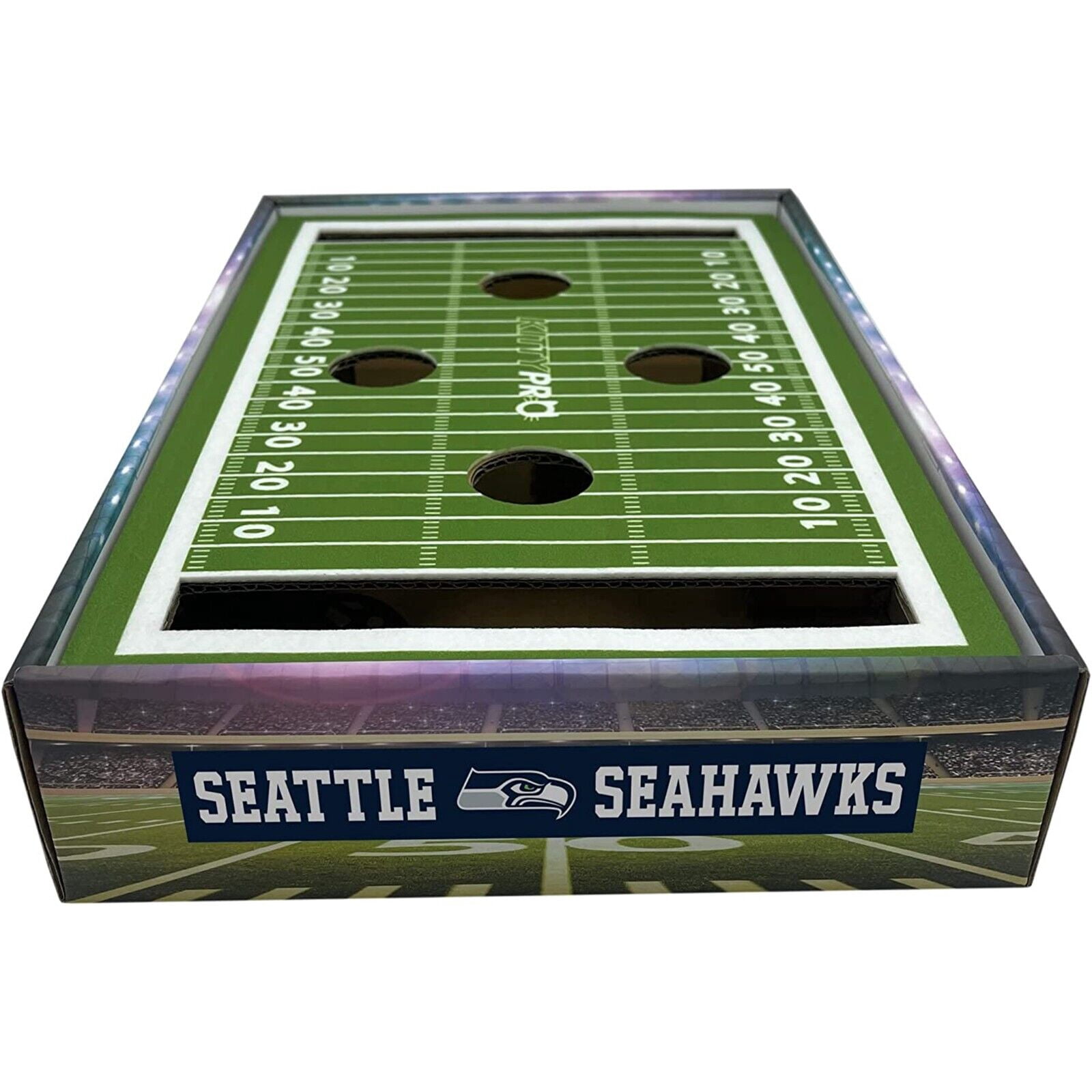 Pets First NFL Seattle Seahawks Cat Scratcher Box Football Field Designed Cat Scratcher & Lounge