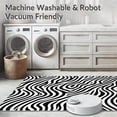 thumbnail image 5 of ODIKA 6' Machine Washable Non-Slip Area Rug, Graphic Zebra Illusion Faux Skin High Traffic Rug, Black, 287520, 5 of 5
