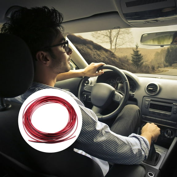 CIMAXIC car interior moulding trim strips Car Trim Interior Strips Red PVC 1 Set