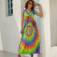 thumbnail image 2 of Colorful Swirls Tie-dye Pattern Design Sleeveless Dress Summer Clothes for Women Women's Clothing 2025, 2 of 7