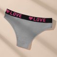 thumbnail image 6 of Lunuaoe Women's "LOVE" Waistband Cotton Briefs, Sporty Triangle Panties, Breathable Mid-Low Waist Underwear, 6 of 8