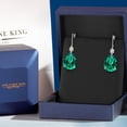 thumbnail image 5 of Gem Stone King 925 Silver and 10K Yellow Gold Green Nano Emerald and White Moissanite Dangle Earrings for Women | 19.14 Cttw | Gemstone May Birthstone | Pear Shape 18X13MM, 5 of 6