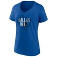 thumbnail image 2 of Women's Fanatics Blue Dallas Mavericks Hometown Collection All In V-Neck T-Shirt, 2 of 3