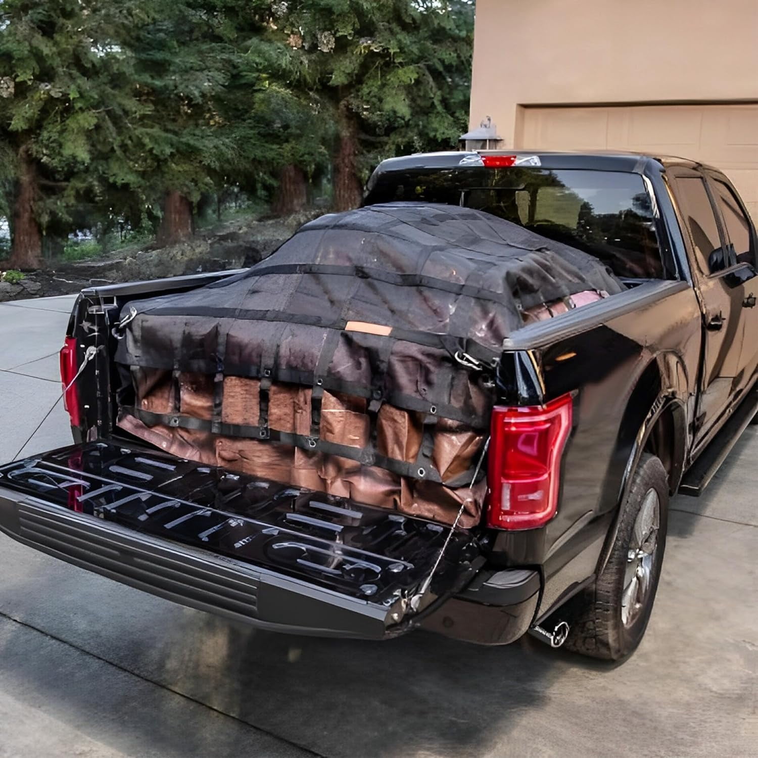 netuera Cargo Net, Heavy Duty Cargo Net with S-Hook Fittings, Adjustable Trailer Cargo Net, Truck Bed Net, Black (6.75FT x 8FT)