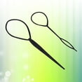 thumbnail image 5 of BESTONZON 2 Pcs Plastic Crochet Braids Pull Hair Needle Ponytail Pigtails Updo Styling Maker Hairstyle Tool Hairdressing Accessories (Black), 5 of 5