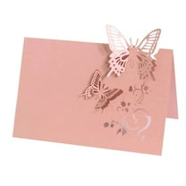 50-Pack Pink Butterfly Place Cards for Weddings, Elegant Hollow Out Name Cards for Table Setting, Holiday & Party Decoration, Invitations