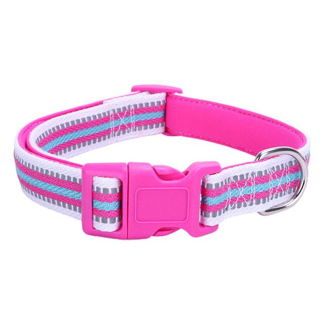 CSChome Collier pour Animaux Collier Réfléchissant Réglable Décoratif en Polyester avec Sangle Circulaire