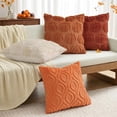 thumbnail image 3 of decorUhome Fall Throw Pillow Covers 18x18 Pack of 2, Soft Plush Faux Wool Couch Pillow Covers, Light Rust Pumpkin (Pillow Cover Only, No Inserts Included), 3 of 8