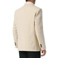 thumbnail image 3 of Blazer de Houndstooth de INSPIRE CHIC para hombre, corte clásico, chaqueta deportiva de cuadros de dos botones, color beige, 3 of 5