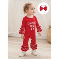 thumbnail image 5 of BemeyourBBs Baby Girl Christmas Outfit Bow Letter Long Sleeve Romper Headband, 5 of 9