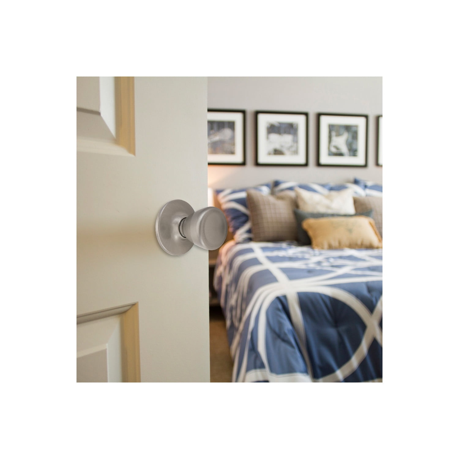 Design House Tulip Non-Locking Passage Hall and Closet Door Knob, Satin Nickel
