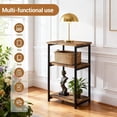 thumbnail image 6 of End Table with 3 Storage Shelves, Narrow Side Table for Small Spaces, Industrial Sofa Table with Metal Frame and Wood Top, Nightstand for Living Room, Bedroom, Office, No-Tool Assembly, 6 of 9