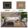 thumbnail image 3 of DEORAB 10'x14' Outdoor Rugs Waterproof Reversible Plastic Straw Patio Outside Carpet Camping RV Mat,Black & Brown, 3 of 5