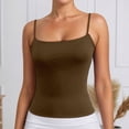 thumbnail image 2 of KHONTS Women's Basic Double Lined Scoop Neck Tanks Tops Adjustable Strap Cami Tank Summer Sleeveless Tops Brown L, 2 of 6