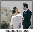 thumbnail image 3 of Nestingho Beige Bridal Cape Para De Con Estilo Sofisticado Y Para, 3 of 8