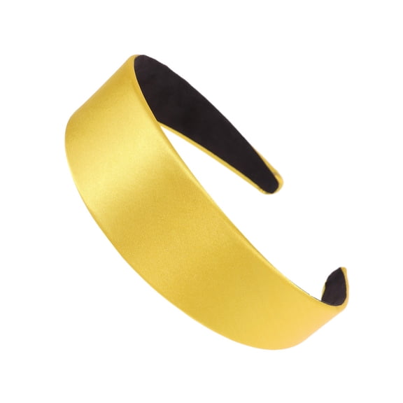 DRAFIDEEP 2-Pack Yellow Satin Hair Hoops, Elegant Solid Color Headbands, Stylish Hair Band Accessories for Women