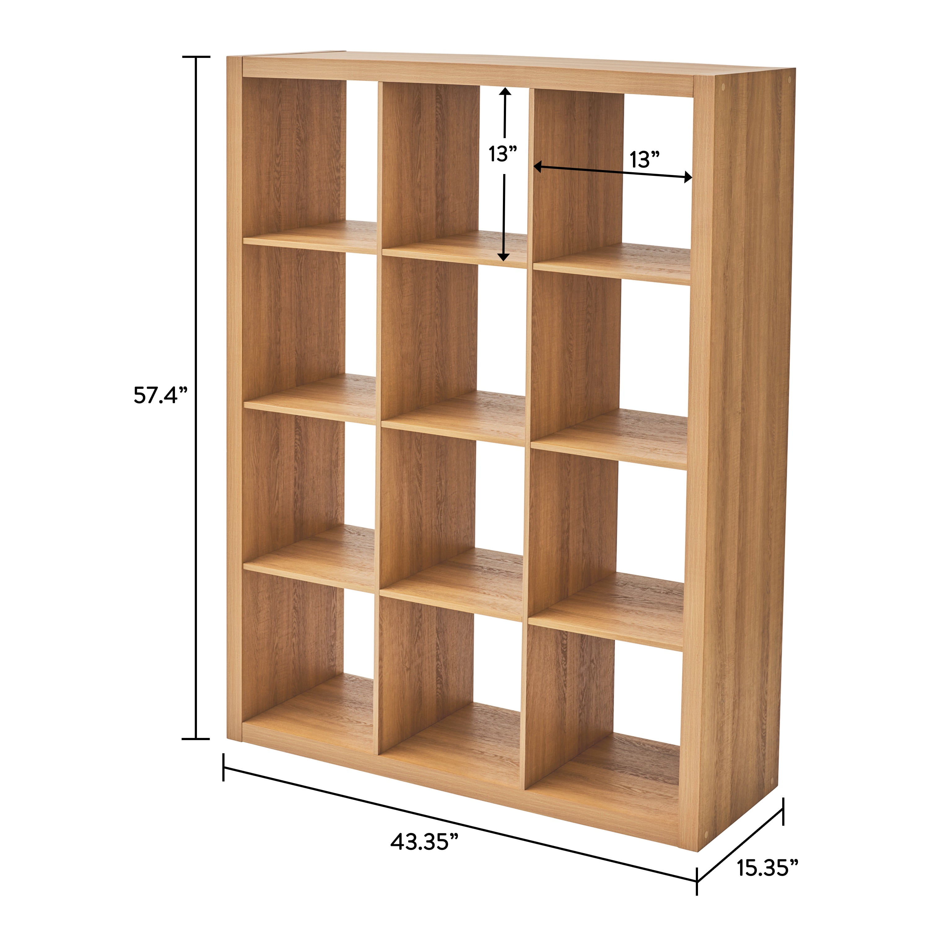 Better Homes & Gardens 12 Cube Storage Organizer, Light Honey
