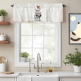 thumbnail image 2 of Farm Animals Valance Curtain for Windows Cow Pig Chickens Country White Brown Distressed Rod Pocket Curtain Valances Short Window Treatments Panels for Kitchen Bathroom Laundry Basement 56 x 16 Inch, 2 of 9