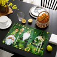 thumbnail image 3 of St. Patrick's Day Placemats Set of 8, Green Gnomes Shamrock Gold Coin Wood Grain Placemats for Dining Table, Place Mats for Kitchen Tabletop, Waterproof Wipeable Dining Table Mats Set, 3 of 9