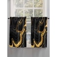 thumbnail image 3 of Tier Curtains 45 Inches Long, Marble Black Window Treatment Curtain Drapes, Vintage Gold Art Abstract Farmhouse Window Half Privacy Curtains for Bedroom Bathroom, 42"x45", 2 Panels, 3 of 7