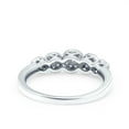 thumbnail image 3 of 5-Stone Ring Wedding Band Round Pave CZ 925 Sterling Silver Size 10, 3 of 6