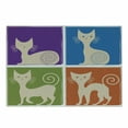 thumbnail image 1 of Funny Cutting Board, Cartoon Cats Whiskers Emotion Happy Confused Curious Kitty Print, Decorative Tempered Glass Cutting and Serving Board, Small Size, Orange Purple Green, by Ambesonne, 1 of 1