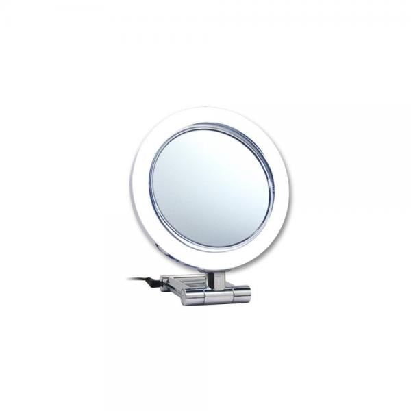 Rucci Normal View LED Chrome Stand Mirror, 10X