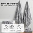 thumbnail image 5 of Jessy Home 4 Pack Dark Gray Bicolor bar Stripe Large Bath Towels Set Oversized Bath Sheet Soft Towel Set, 5 of 8