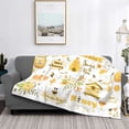 thumbnail image 2 of Rateoe Farm Bee Cute Honey Pattern Flannel Throw Blanket, Ultra-soft Blanket for Bed, Couch, Car, Hypoallergenic Anti-pilling blanket-80"x60"(Horizontal), 2 of 6