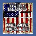 thumbnail image 2 of By His Blood We Are Healed Inspirational/Christian Tri-Blend Racerback Tank Top, Vintage Royal, Large, 2 of 5