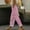 Hot Pink, variant on Dasayo Chinos Pants for Women Elastic Waist Pink Cotton Loose Slacks Comfy Striped Casual Trousers Women Leggings L
