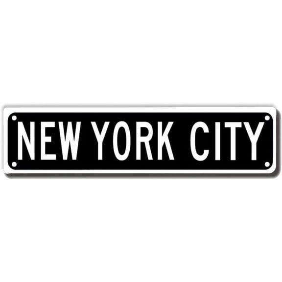 New York City Street Sign, New York City Gift, New York City Wall Decor for Home Office Bedroom Driveway Garage Man Cave Plaque Quality Metal Sign 16x4 Inch