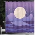 thumbnail image 3 of Ambesonne Ocean Shower Curtain, Full Moon Stars Cartoon Art, 69"Wx75"L, Blue Violet and Pale Eggshell, 3 of 4