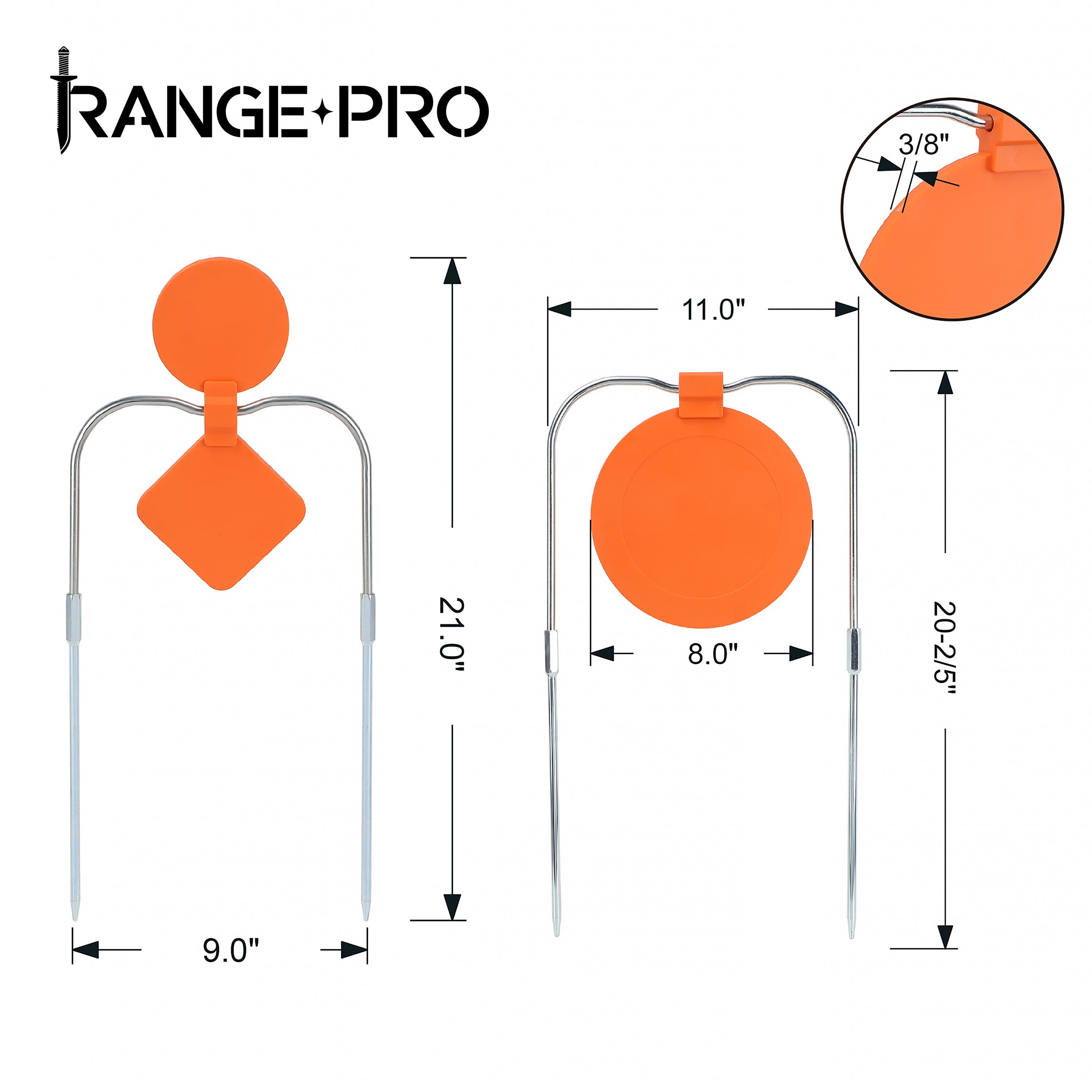 2-in-1 & 8" Round Self-Healing Spinner Target Set