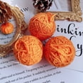 thumbnail image 1 of XmhyTop-A 10 bolas de hilo hechas a mano para manualidades, decoración navideña, adornos de ganchillo estilo granja, hilo de poliéster suave, color naranja., 1 of 5