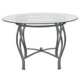 thumbnail image 2 of Syracuse 45'' Round Glass Dining Table with Silver Metal Frame, 2 of 3