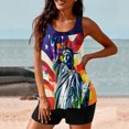 thumbnail image 6 of WREESH Women's Patriotic Tankini Swimsuit High-Waisted Two-Piece 4th of July Print Summer Swimwear Red, 6 of 6