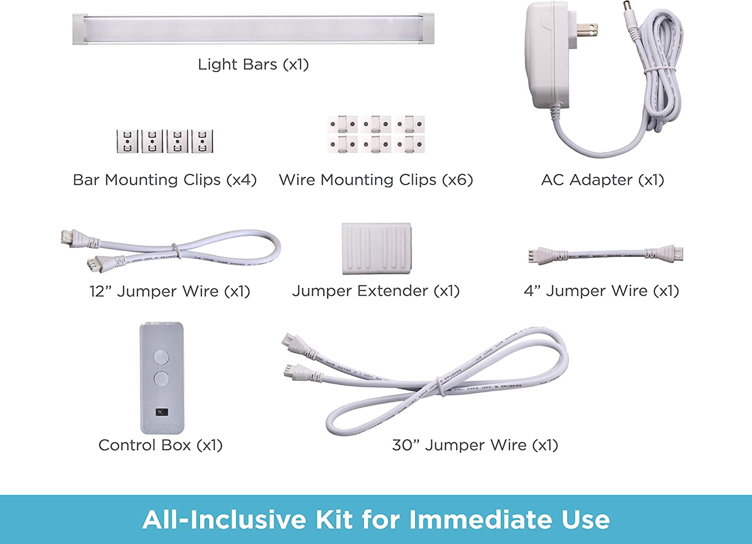 BLACK+DECKER Works with Alexa Smart Under Cabinet Lighting Kit, Adjustable  LEDs, (6) 9 Bars, White,A Certified for Humans Device