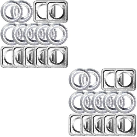 

Raindrops 40 pcs Aluminum Foil Stove Burner Covers Range Protectors Bib Liners Disposable Gas