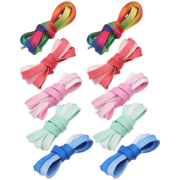 5 Pairs Gradient Laces Sneakers White Shoe Stylish Shoes Strap Practical Fashion Child