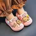 thumbnail image 3 of GBSYEWXS Garden Clogs Slippers For Kids Girls House Closed Toe Ankle Strap Letter Print Trendy Pvc Toddler Sandals Pink Size 18 Month-24 Month, 3 of 6