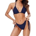 thumbnail image 3 of Womens String Triangle Halter Two Piece Bikini Swimwear Swimsuits Sets, 3 of 6