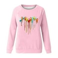thumbnail image 4 of Dyegold Womens Crewneck Sweatshirt Prime Vintage Sweater Teen Girls Oversized Western Plus Size Jacket Casual Graphic Sweatshirt Y2k Fleece Pullover Winter Ladies Heart Printed Tops, 4 of 4