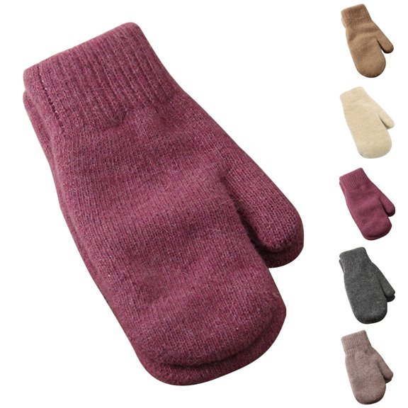 LSONABXA Dark Gray Gloves Mittens for Women Women Mittens Double Cute Stretchy Soft Thickened Cold Color Gloves For Riding Warm Hand Socks for Women