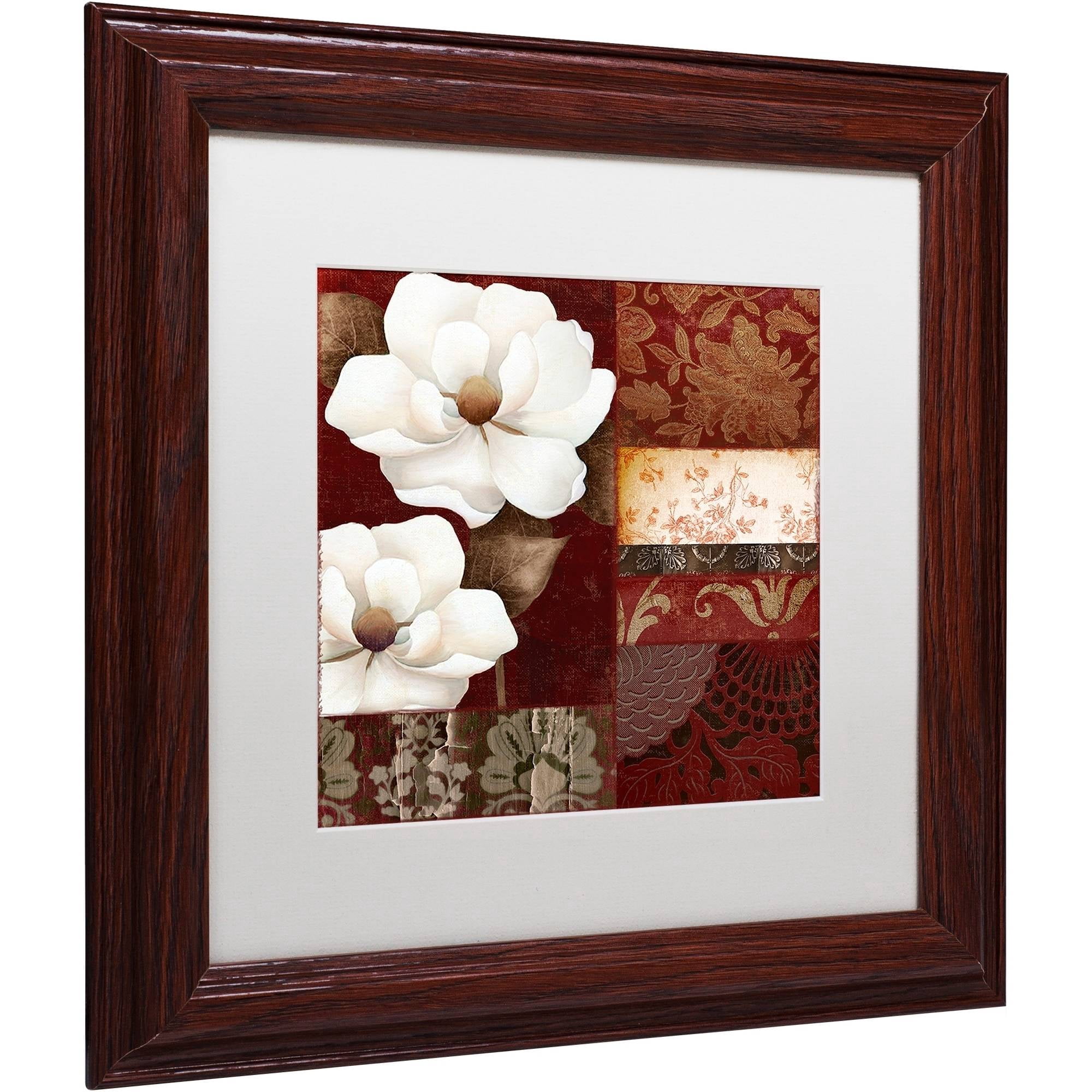 Trademark Fine Art "Flores Blancas III" Canvas Art by Color Bakery White Matte, Wood Frame