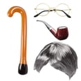 thumbnail image 3 of Old Lady Cosplay Set abuela peluca peluca vestido accesorios para adultos vestir EstiloC Sunnimix Disfraz de anciana, 3 of 7