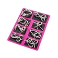 thumbnail image 1 of Metal Puzzle 3D Brain Teaser Set, 8-Pack Educational Wire Puzzles And Mechanical Rings for Adults Kids Intellectual Game, 1 of 2