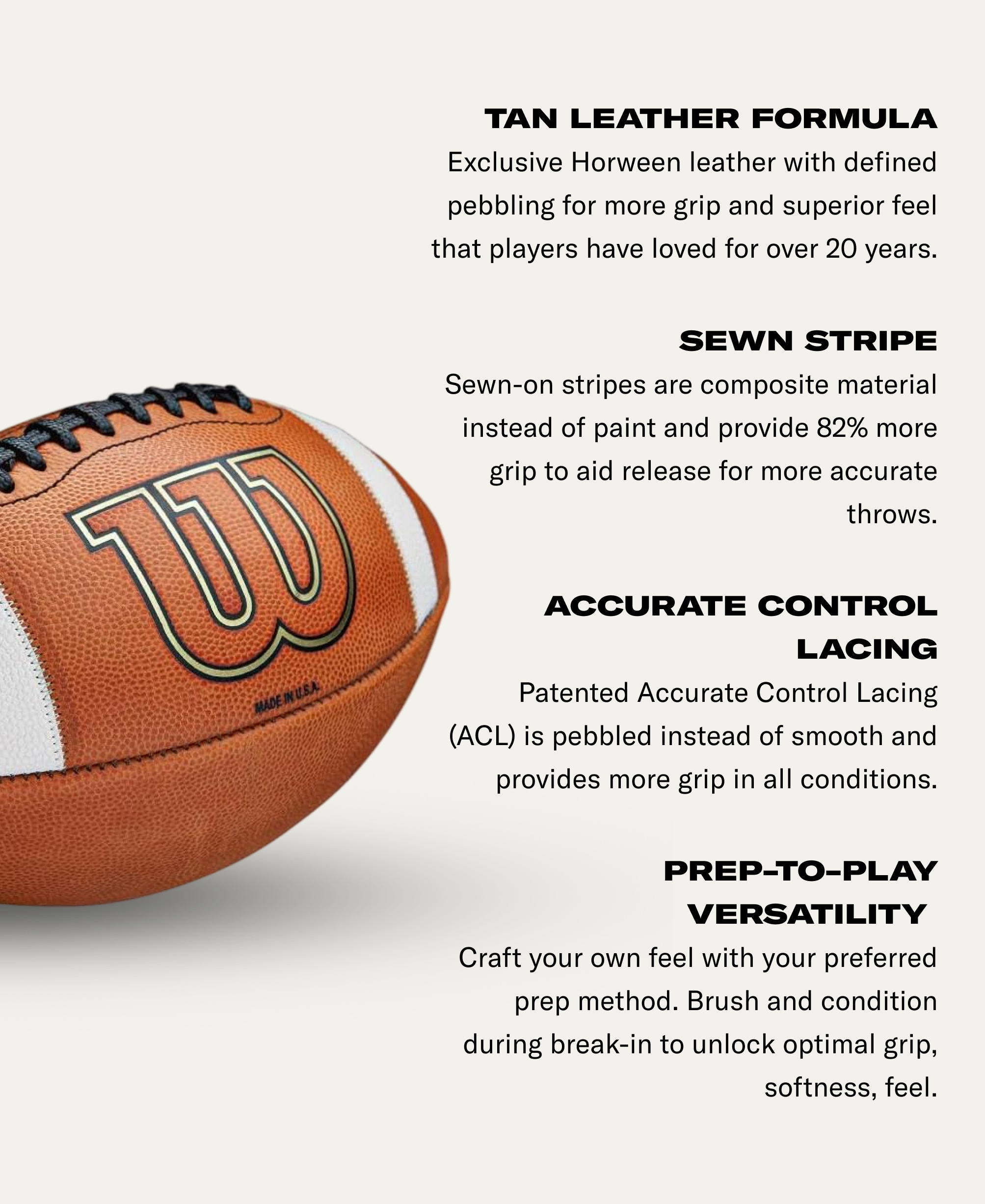 Wilson GST 1003 Official Leather Game Football photo 6