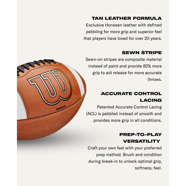 Wilson, Official Size Leather Game Football, 1003 for High School