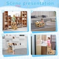 thumbnail image 3 of Toddler Standing Tower, Kid Step Stool Kitchen Stool Helper-Montessori with Chalkboard,3 in1 Folding Kitchen Tower Stool with Back, Learning Wooden Tower for Kitchen, Free Hands, Easy Assembly, 3 of 6
